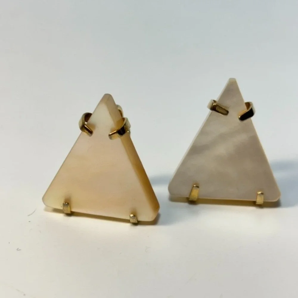 Vintage Kramer‎ Earrings Lucite Gold Tone